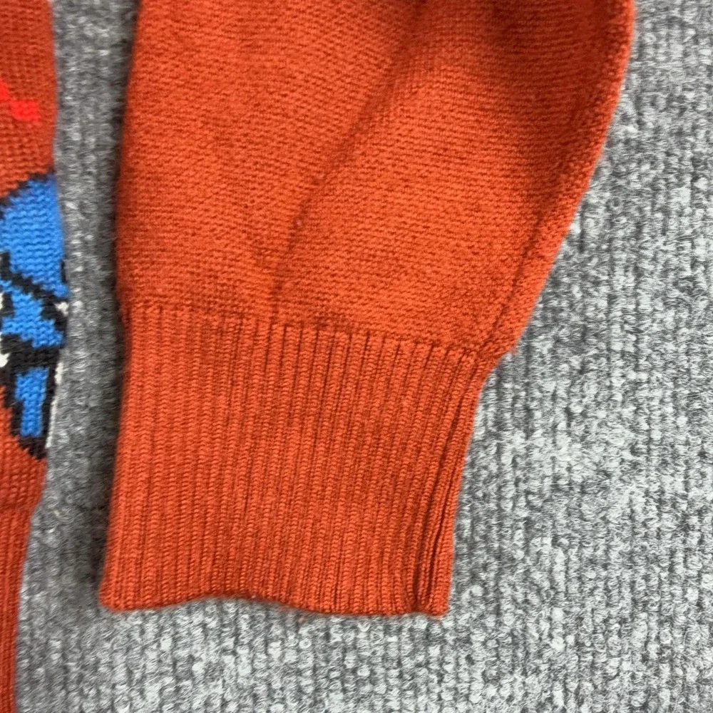 Marvel Sweater Kids XS Orange Fair Isle Spider-Man Captain America Graphic